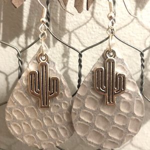 Leather Cactus earrings